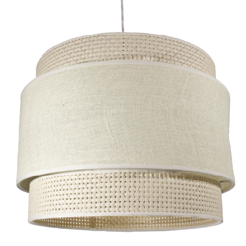 Colgante indro 40x35cm rafia con arpillera clara